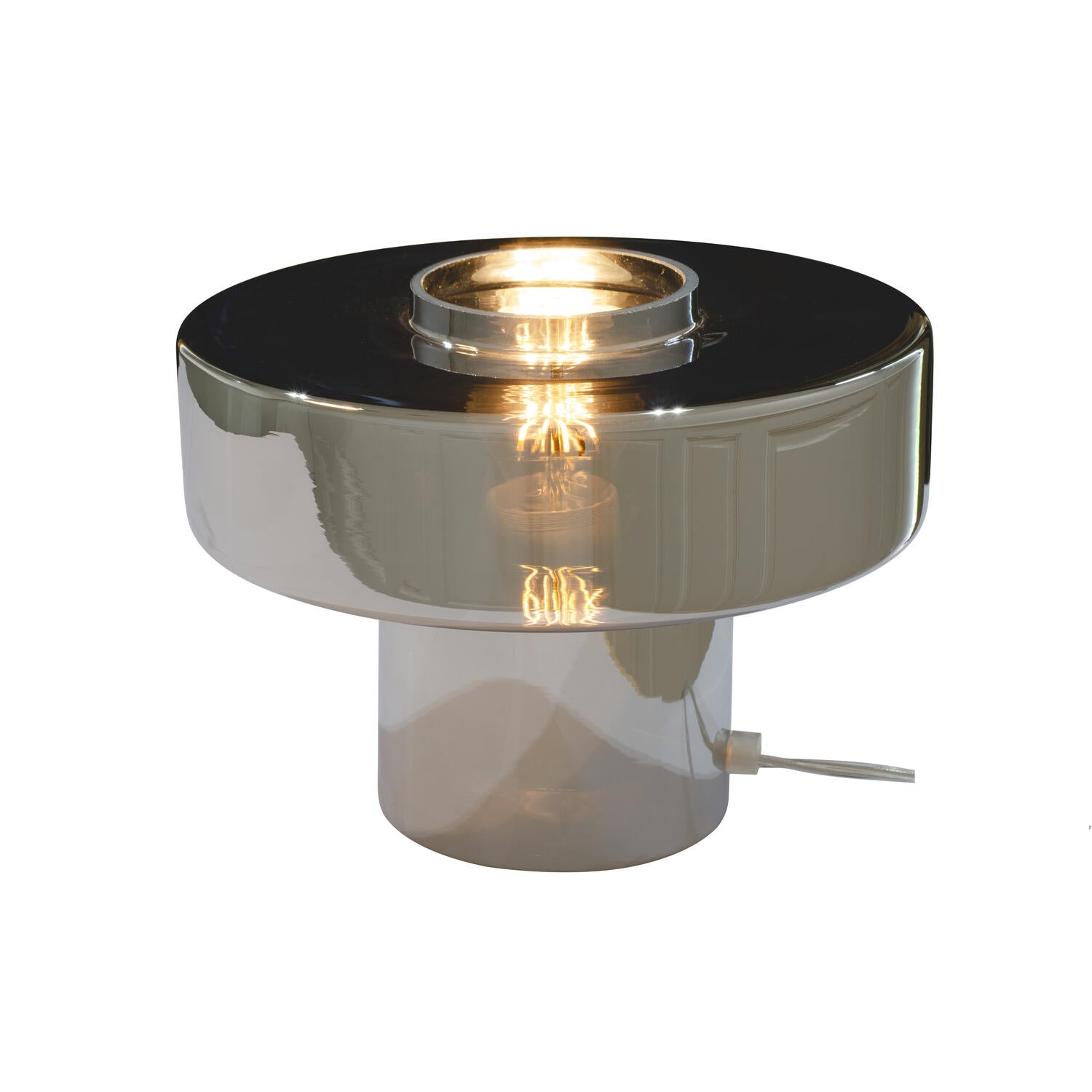 Foza bordlampe, H19 cm - kromfarvet glas